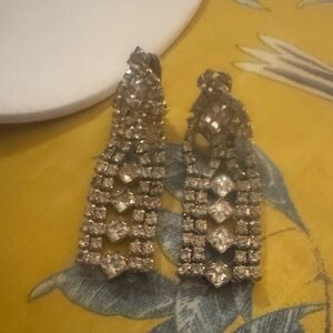 Crystal Drop Statement Earrings - Clear Rhinestone